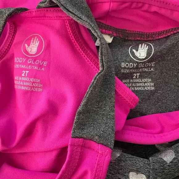 Body Glove 3-piece PinkGrey with Hearts Atheleisure Set 2T - Picture 6 of 6